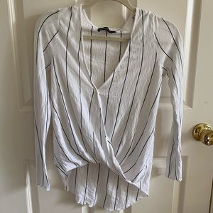 Stripped long sleeve blouse